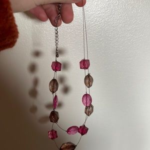 Faux-jewel beaded necklace